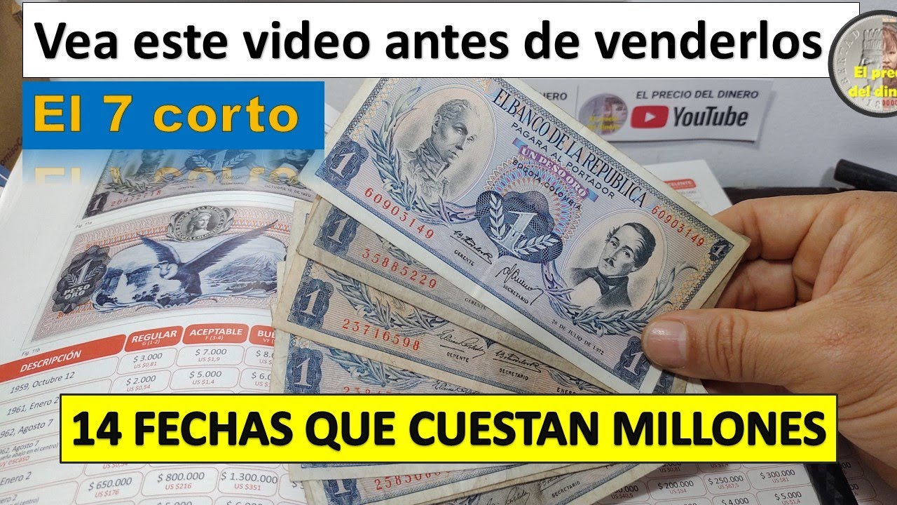 Puede costar 6 millones de pesos, un billete de un peso de Colombia, #catalogo #un peso#coleccion
