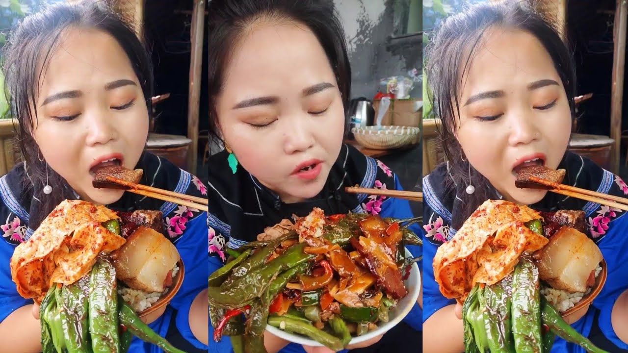 Homemade Mukbang 🔥 Eating Red Chili  Braised Pork Belly & Vegetables With Rice 🥵 I Super Delicious!
