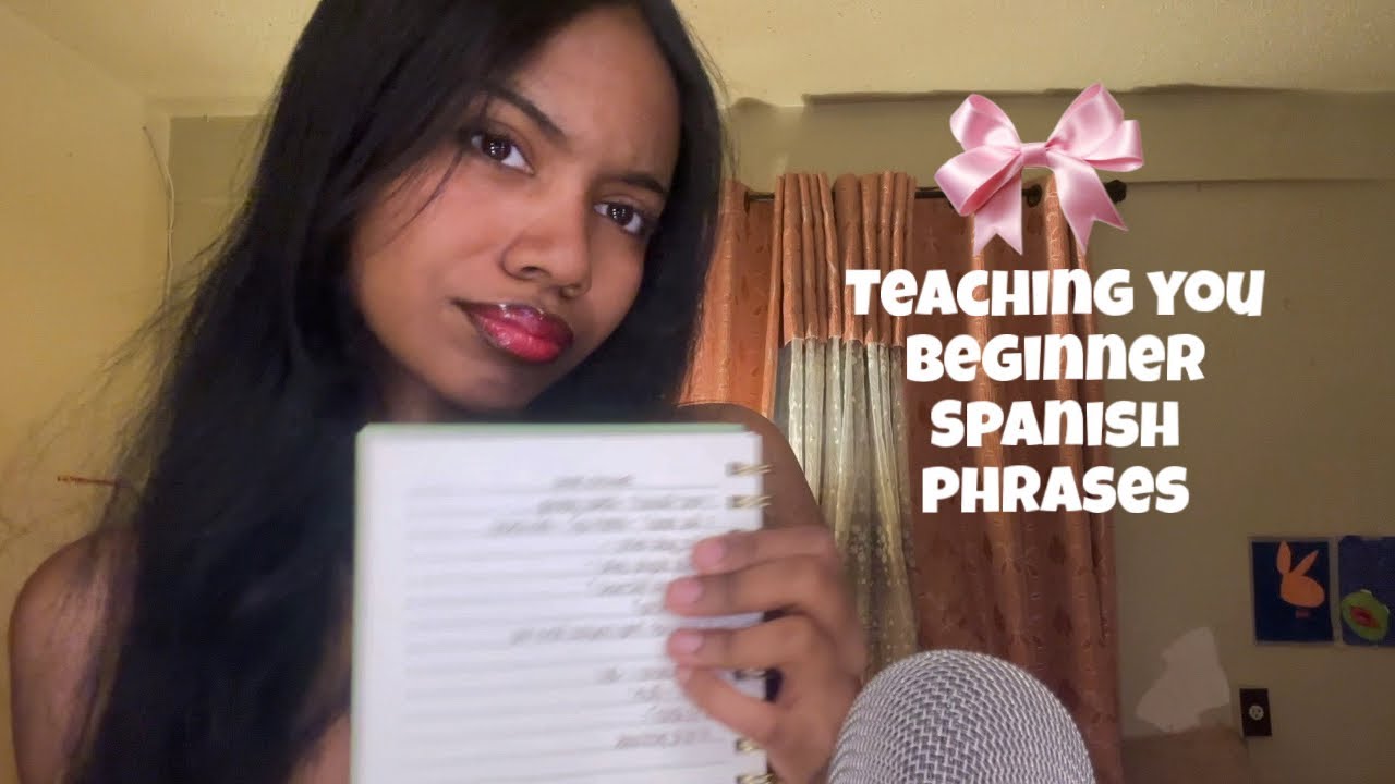 ASMR| teaching Spanish phrases PT.2 (easyy)📚✏️