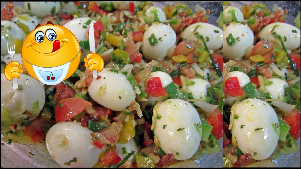 Salada de Ovo de Codorna ao Vinagrete