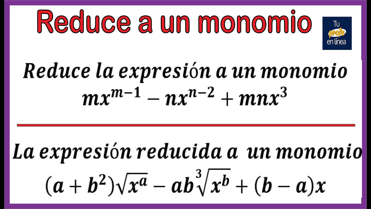 TERMINOS SEMEJANTES: Reducción a un Monomio