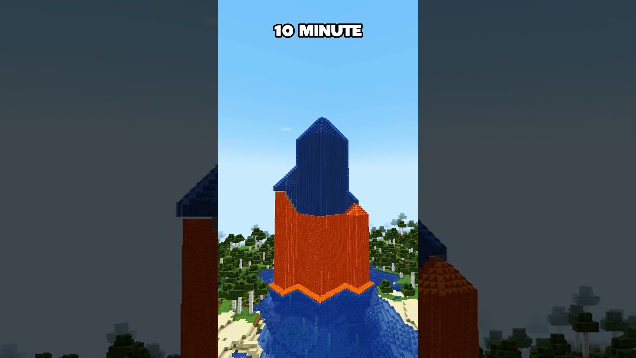 MINECRAFT : TOWER AT DIFFERENT TIMES - 2% 😍(WORLD'S SMALLEST VIOLIN) #minecraft #shorts