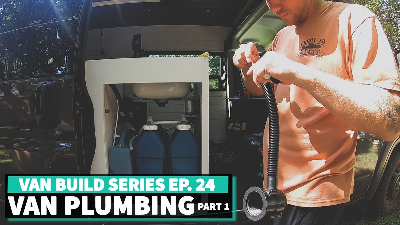 Van Plumbing + Installing Our Kitchen Sink & Counter + Grey Water, Part 1 //Ep. 24 DIY VAN BUILD