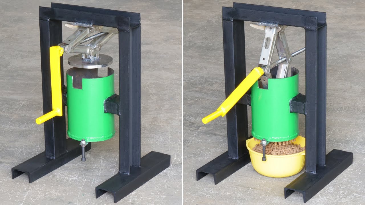 How To Make Homemade Manual Feed Pellet Machine Using Scissor Jack | Simple Diy Feed Pellet Machine