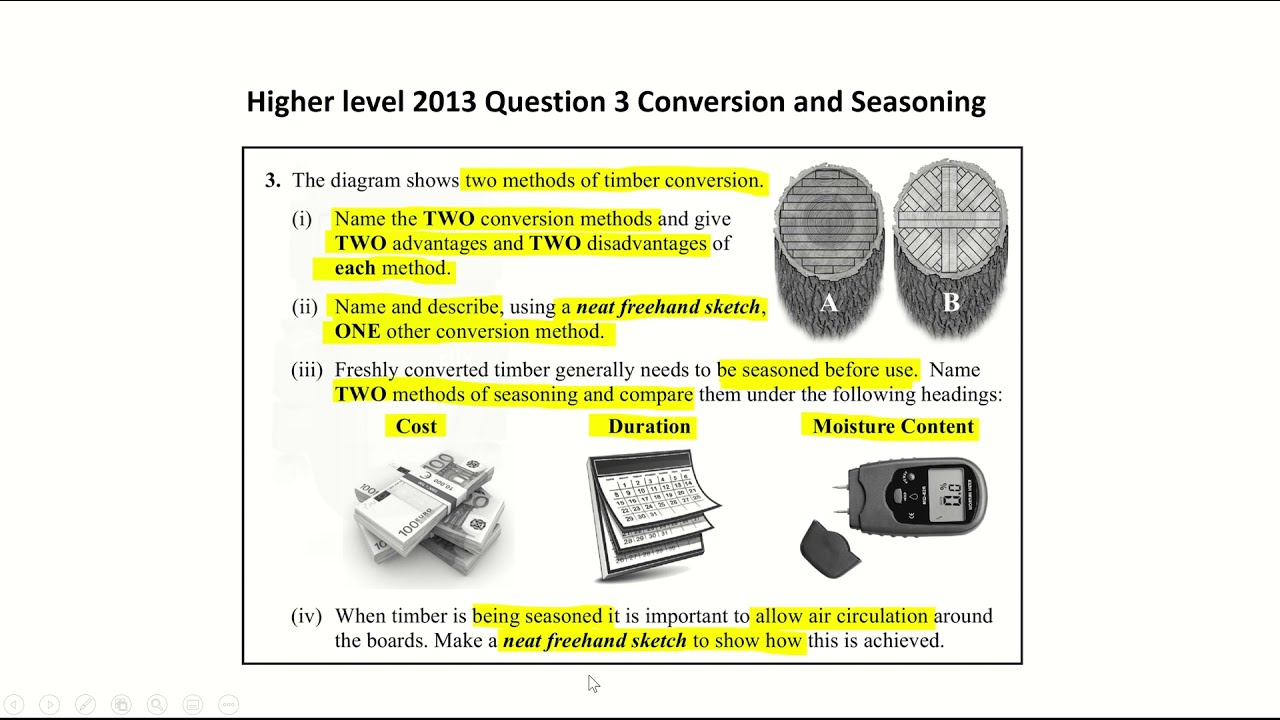 Materials Technology Wood: Conversion and Seasoning  (2013 HL) tutorial