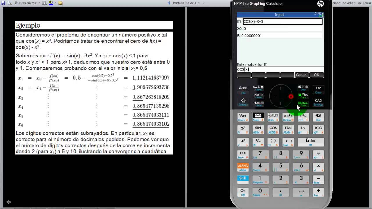 HP PRIME IMPLEMENTACION NEWTON RAPSHON PROGRAMACION