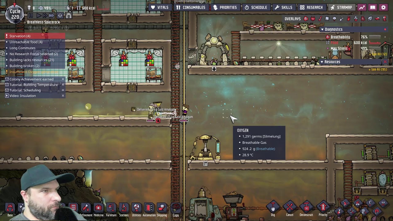 Oxygen Not Included LIVE |Starting over, Base Building, Oxygen Problems & Colony Chaos!