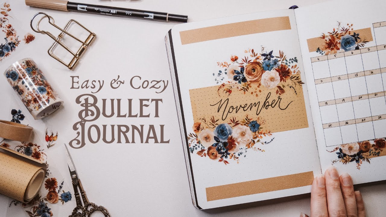 November Simple Floral Bullet Journal Set Up ✨ Plan With Me