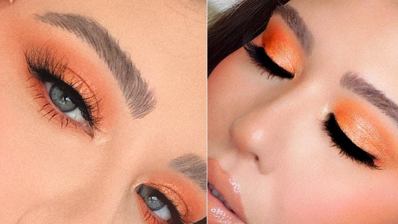 SHIMMERY ORANGE EYESHADOW TUTORIAL | COLOURPOP 