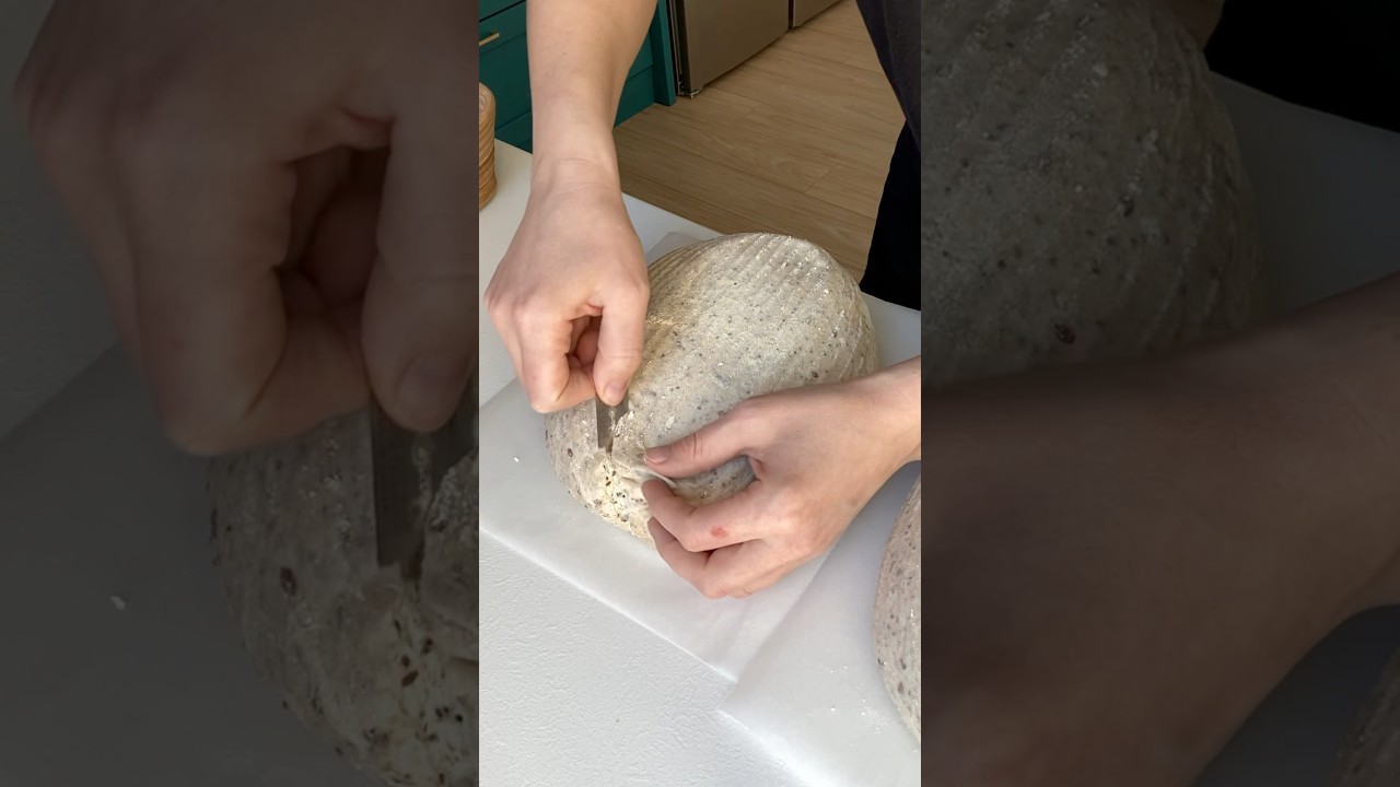 Чтобы не прилипло #хлебназакваске #бездрожжевойхлеб #хлеббездрожжей #домашнийхлеб #полезныйхлеб