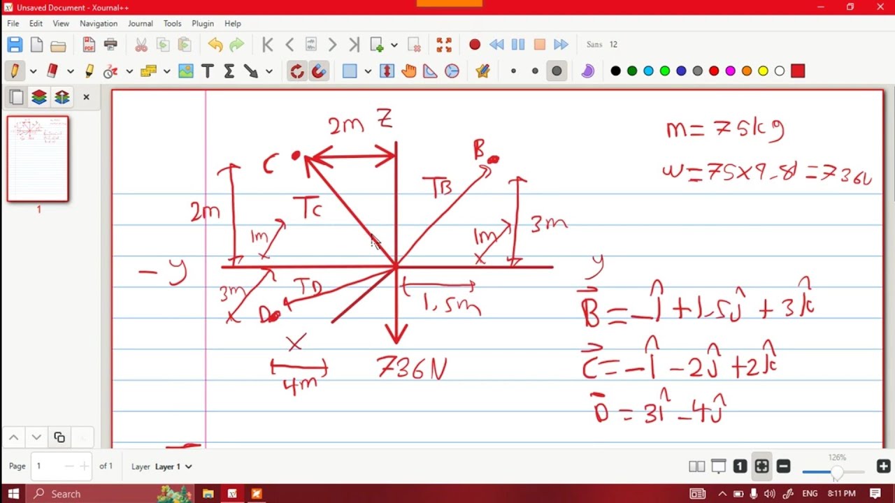 Statics 3D Equilibrium Force Vector!!