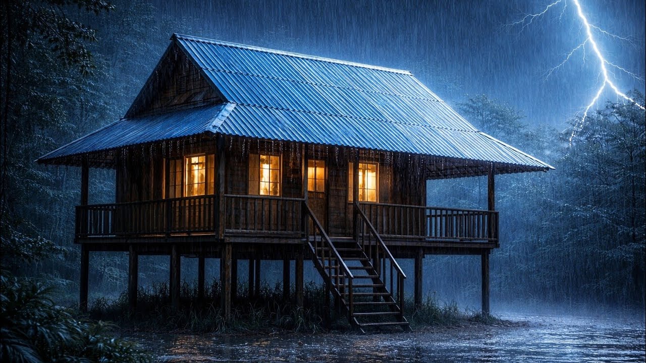 Hujan Deras Petir Untuk Relaksasi | Hujan Untuk Tidur | Hujan Pengantar Tidur dan Terapi Tidur 