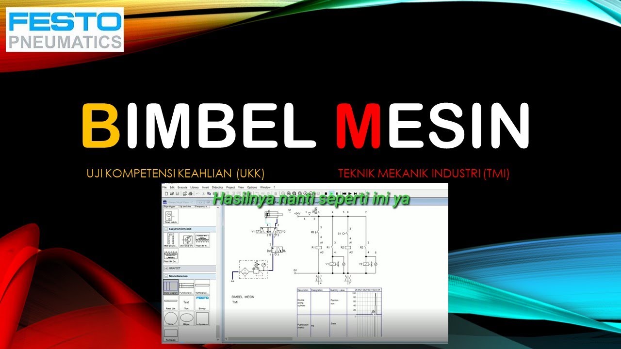 Latihan UKK || elektro Pneumatik dengan aplikasi Fluidsim di Komputer