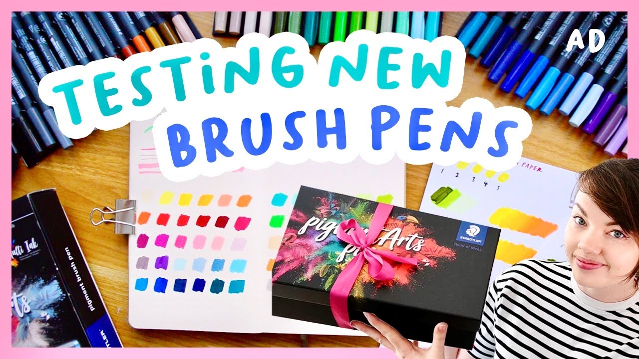 Trying out new brush pens! Staedtler Pigment Brush Pens Review ✨ Ad