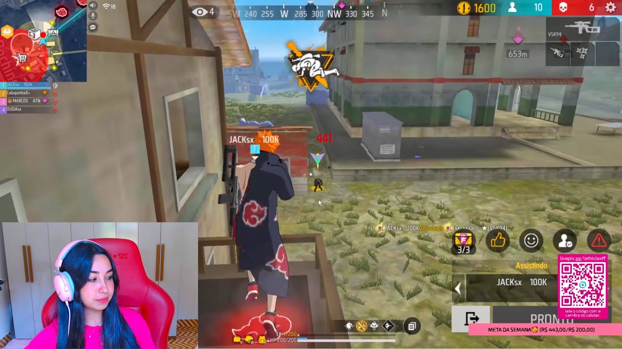 CAÍ CONTRA A LETHÍCIAX E AMASSEI O SQUAD DELA!! FREE FIRE MOBILE! JACKsx FF