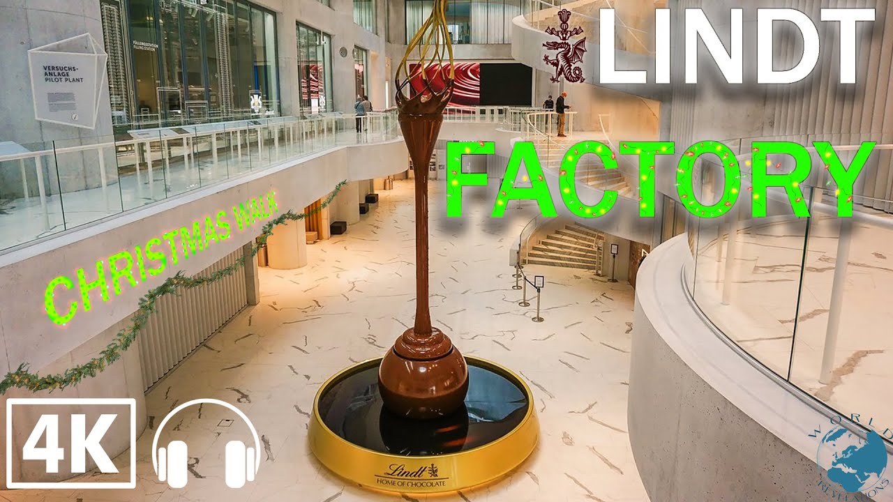 Lindt Chocolate Factory Tour: Sweet Adventure in Switzerland | Walking Tour 4K