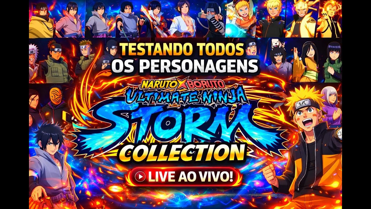 LIVE 🔴 Testando TODOS os Personagens | Naruto Ultimate Ninja Storm Collection