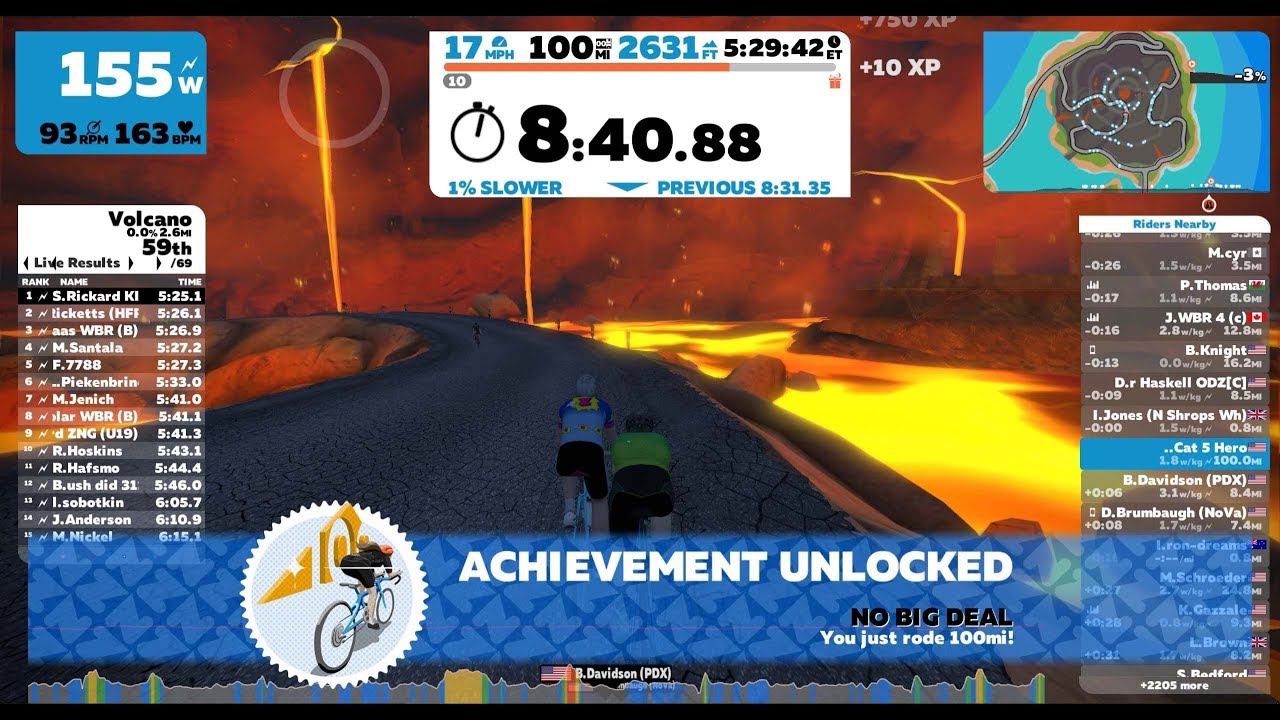 Zwift Century - 100 Mile Volcano Circuit
