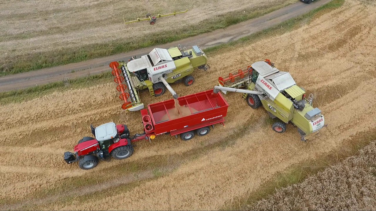17.8.2019 - ŽNĚ 2019 - 4 x CLAAS Tucano 450 APS & Massey Ferguson 7726 S