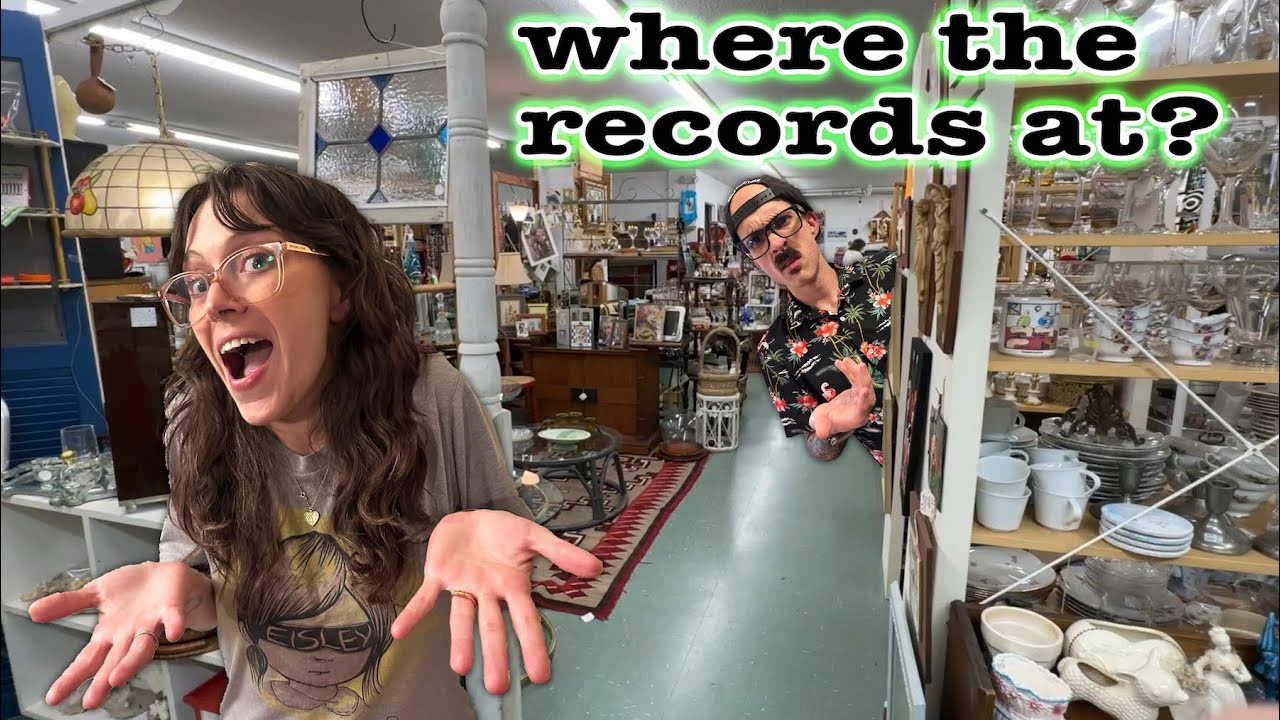There is a GIANT record store in this vintage market!