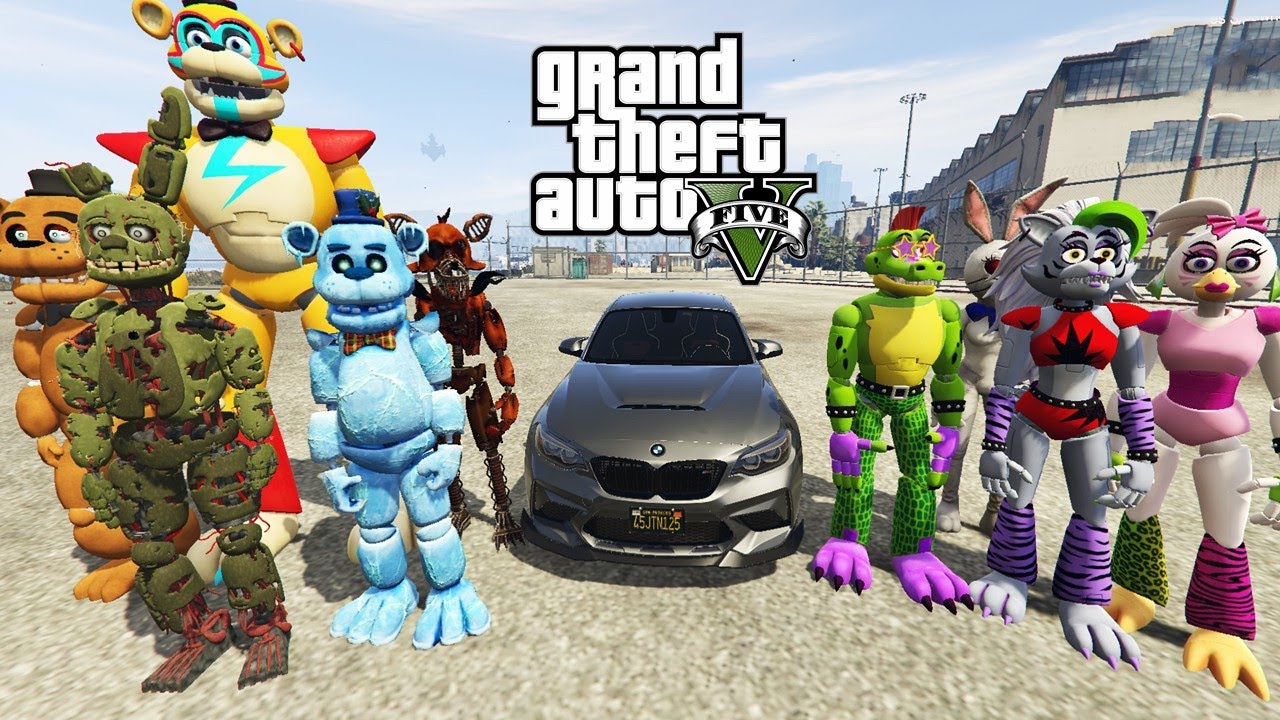 FİVE NİGHT AT FREDDY'S ARKADAŞLARI İLE DÖVÜŞÜYOR (ARABASINI ÇALDI) - GTA 5