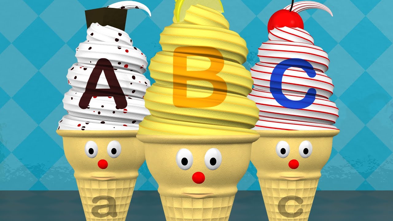 アルファベットのアイスクリームコーンでABCを学ぼう | 子供向けABC学習ビデオ