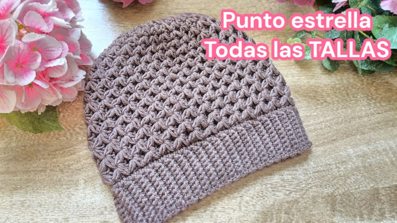 Este Gorro a Crochet con Punto Estrella Te Va a Sorprender ⭐ ¡Fácil y Hermoso