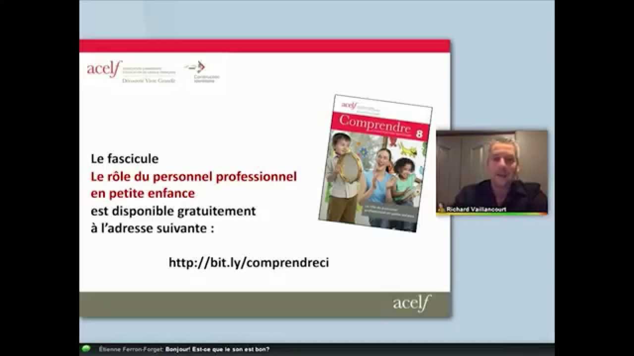 Webinaire ACELF : Le rôle du personnel professionnel en petite enfance