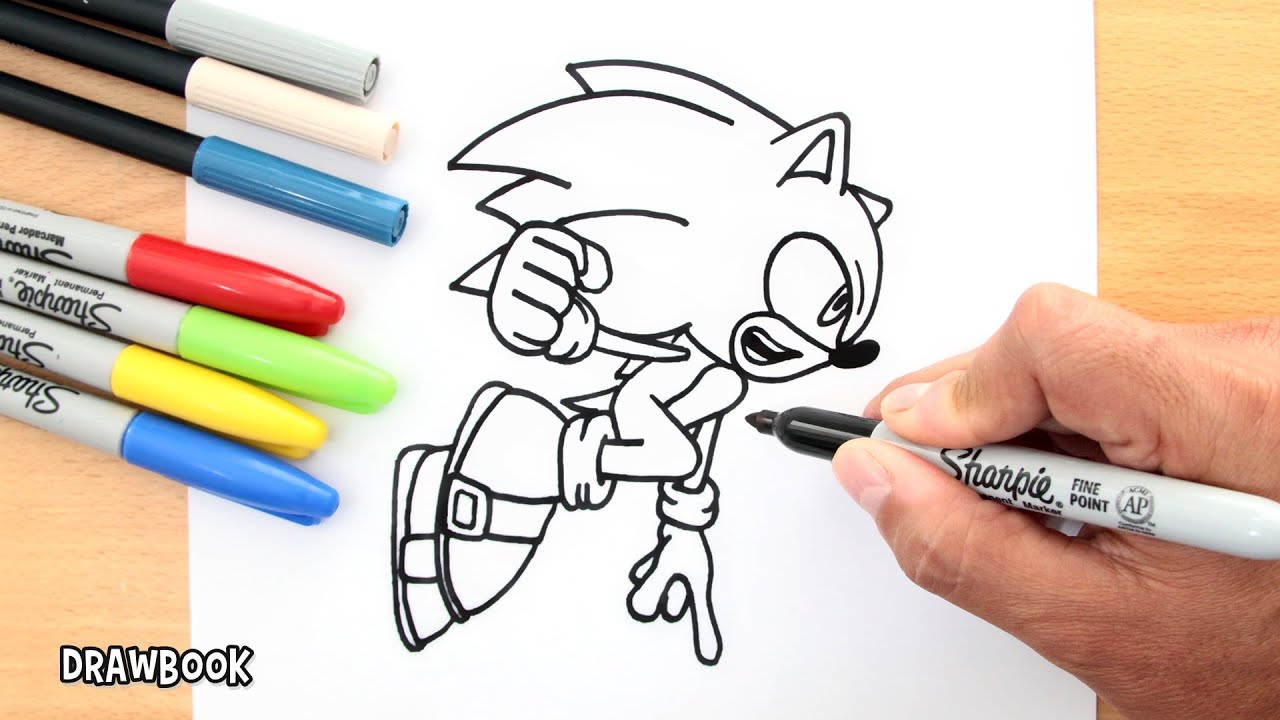 How to draw and paint SONIC The Hedgehog FLYING