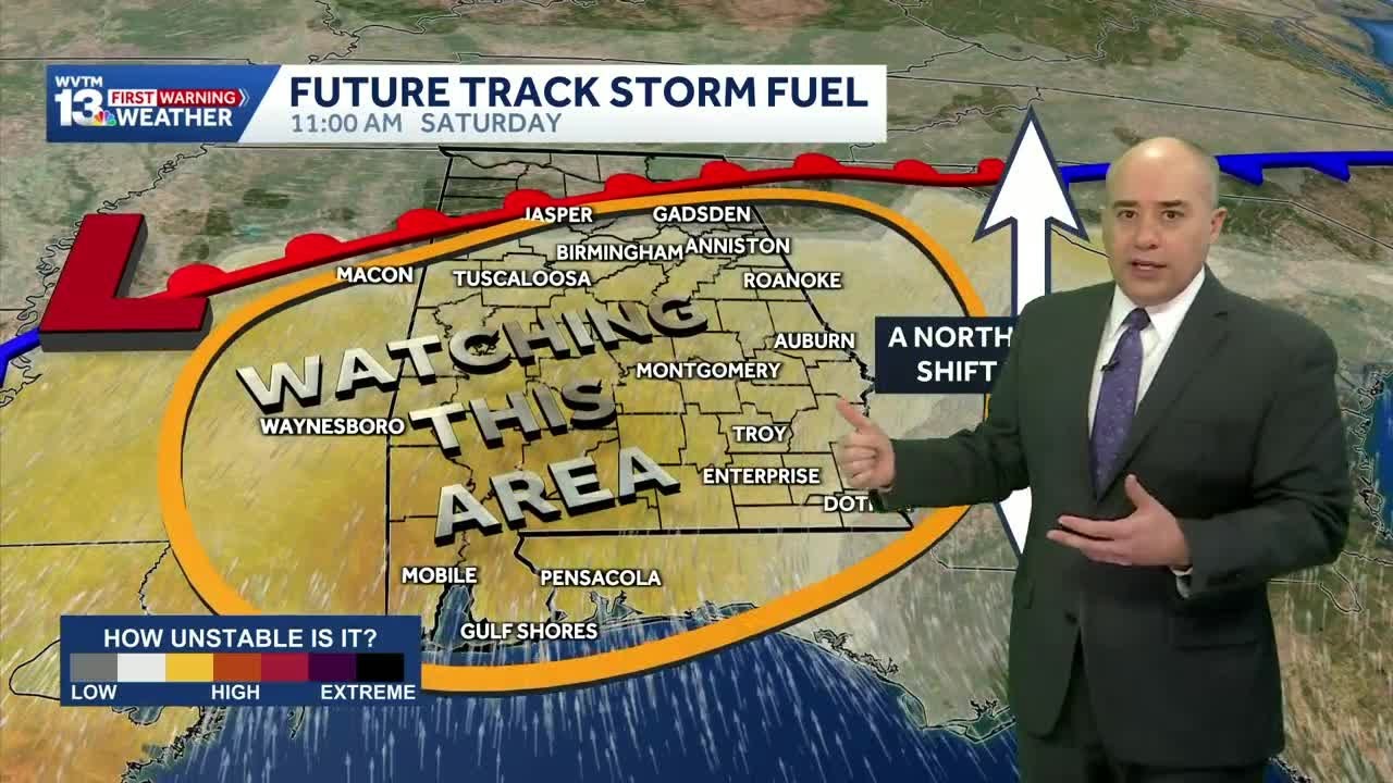 Warm weather in Alabama this week before tracking a return of heavy storms in the weekend forecast