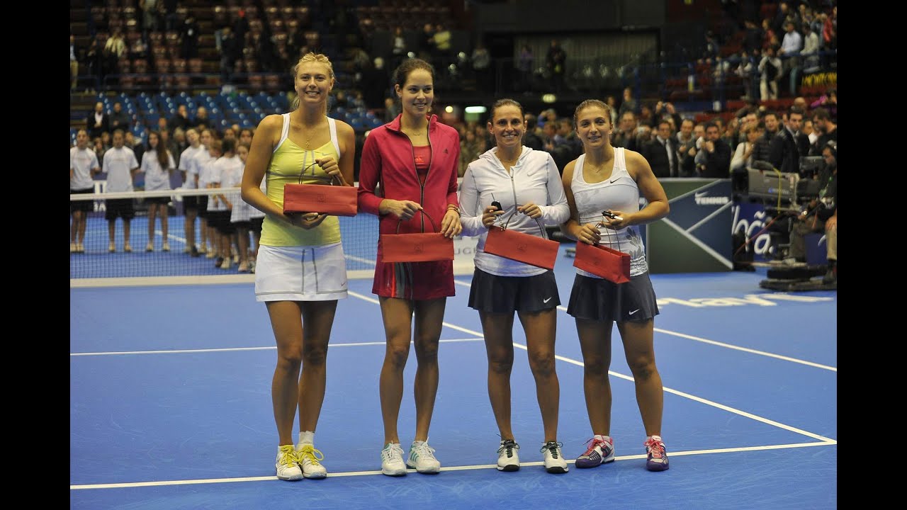Maria Sharapova/Ana Ivanovic vs Sara Errani/Roberta Vinci  - Milan Exhibition 2012 Highlights