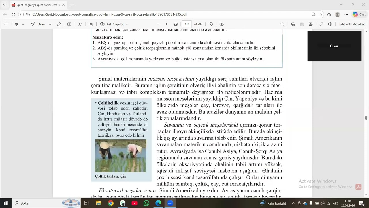 ŞİMALİ AMERİKA VƏ AVRASİYANİN TƏBİİ ZONALARİ 