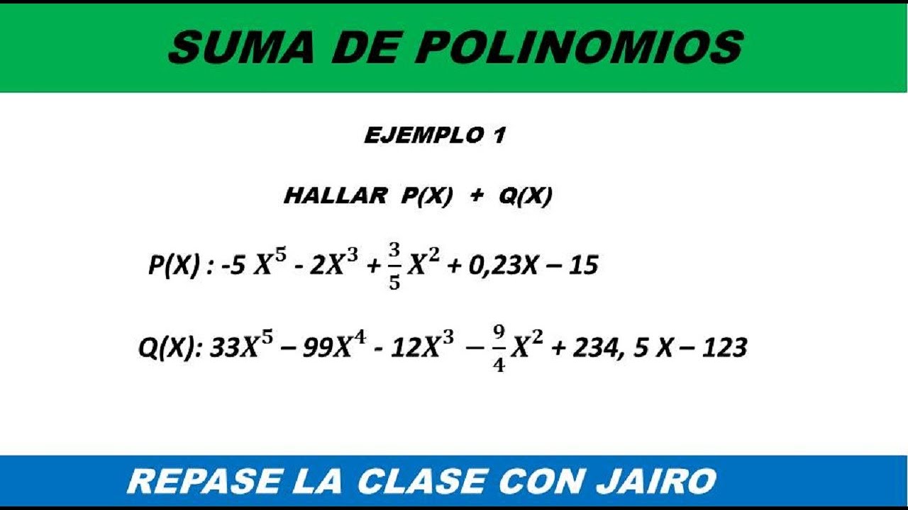SUMA DE POLINOMIOS 1