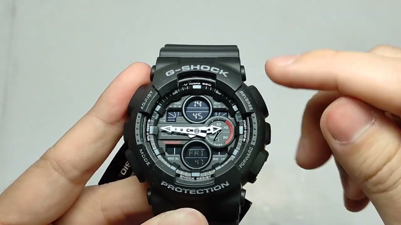 Cara Setting Jam Tangan Casio G-Shock GA-140-1A1 Agar Sinkron Analog Digitalnya