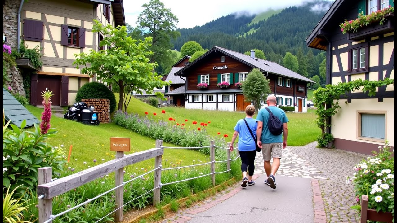 Wengen, Switzerland walking tour 4K - The most beautiful Swiss villages