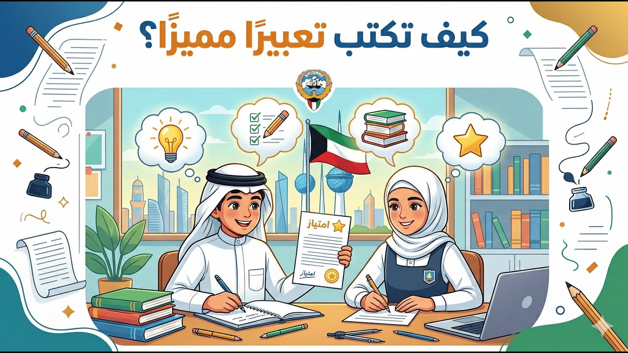 وداعاً لصعوبة التعبير: دليلك الشامل للإبداع الكتابي 🌟  لطلاب لمرحلة المتوسطة