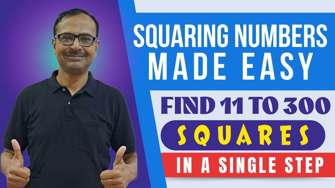 Video 51 - Squaring Numbers in One Step || Identity Method || Single Line Squaring Trick