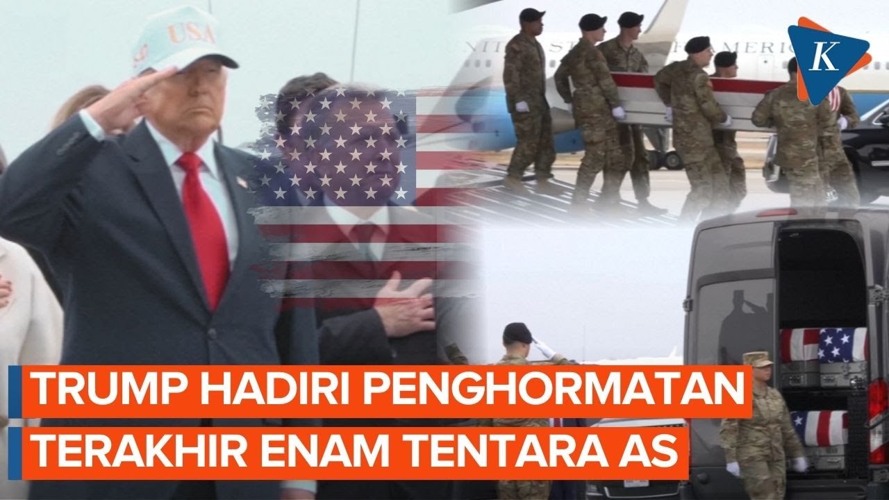 Momen Trump Hadiri Upacara Pemindahan Jenazah 6 Tentara Amerika yang Tewas di Timur Tengah