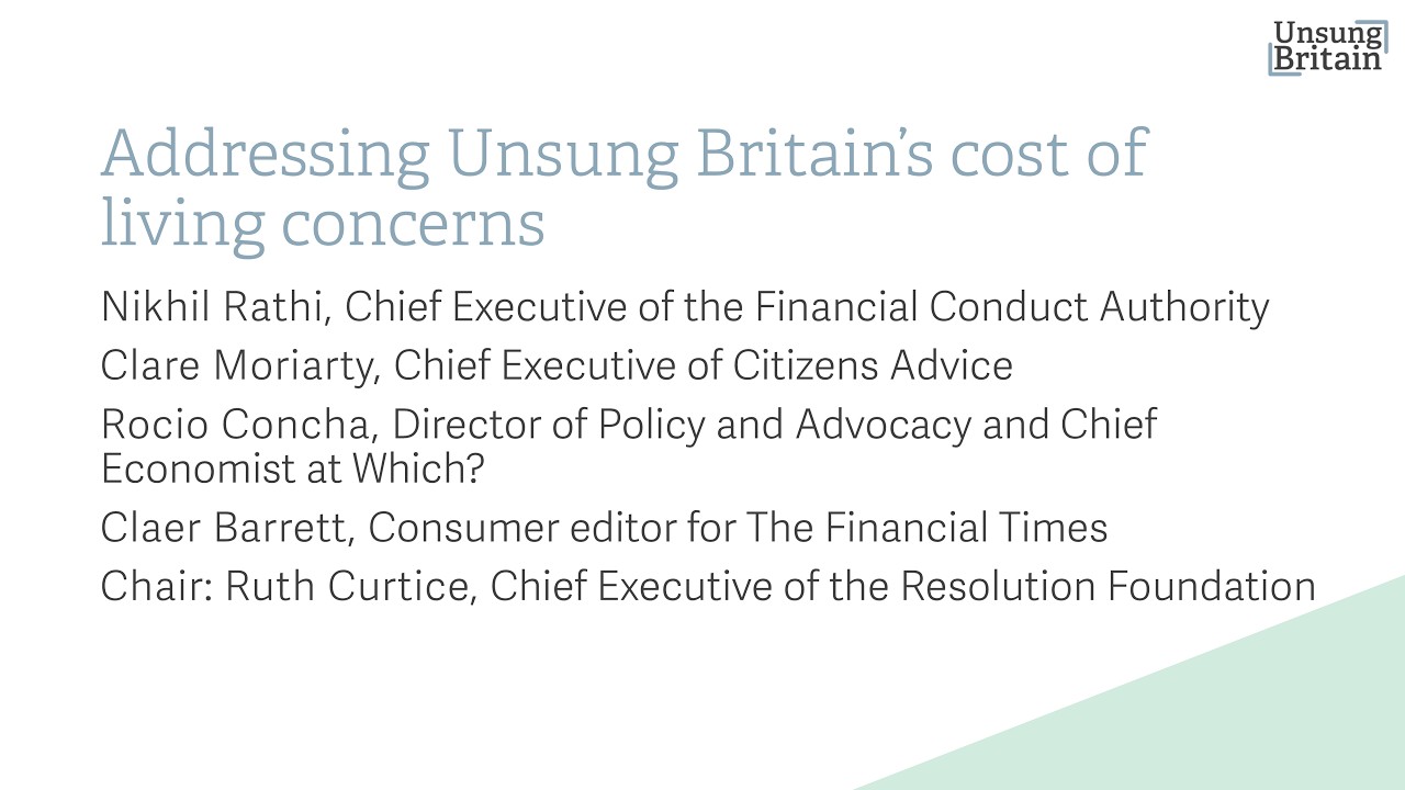 Panel Discussion: Addressing Unsung Britain’s cost of living concerns - Unsung Britain