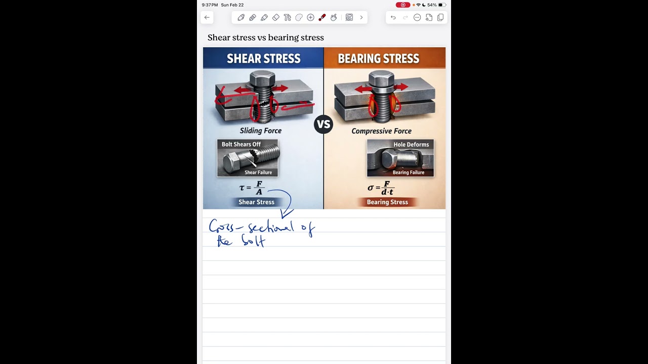 Shear Stress vs Bearing Stress (Explained Clearly in 6 Minutes)  #solidmechanics #science