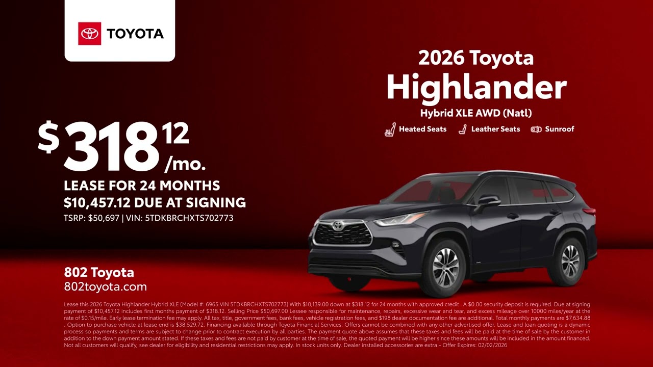 Toyota Highlander 02/02/2026 6869099