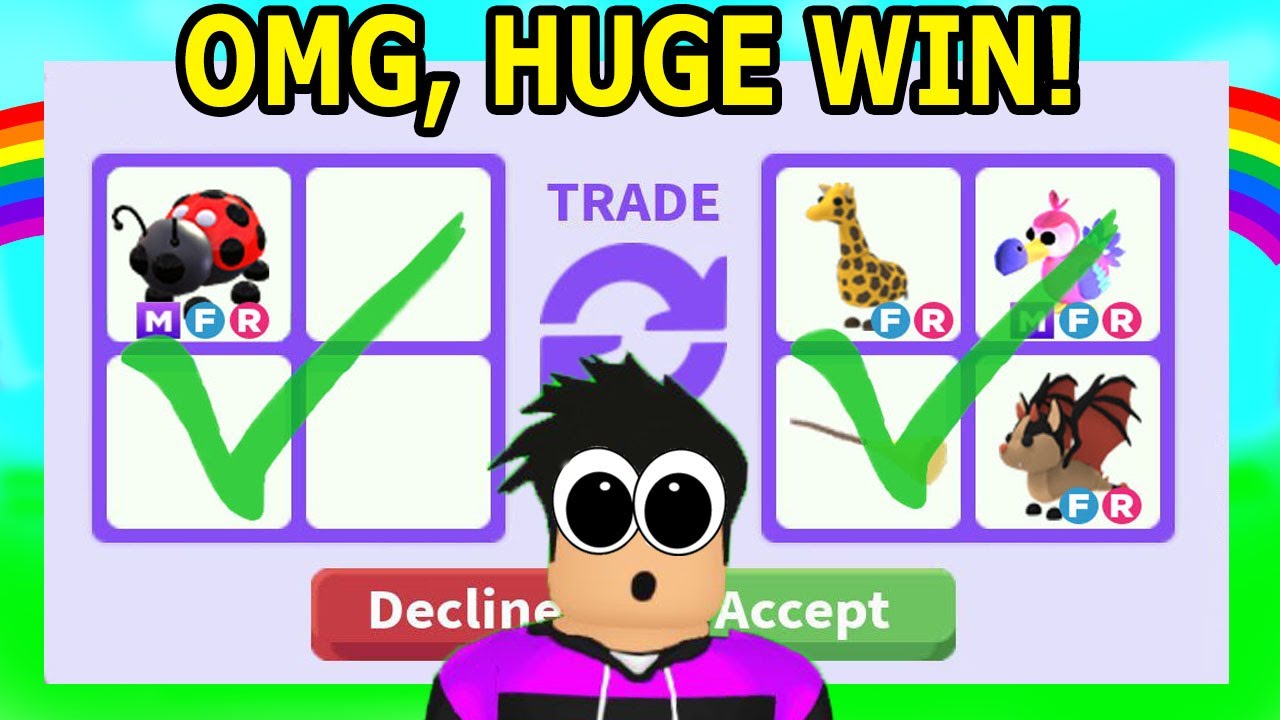 I Traded My MEGA NEON LADYBUG For This... (adopt me successful trades)