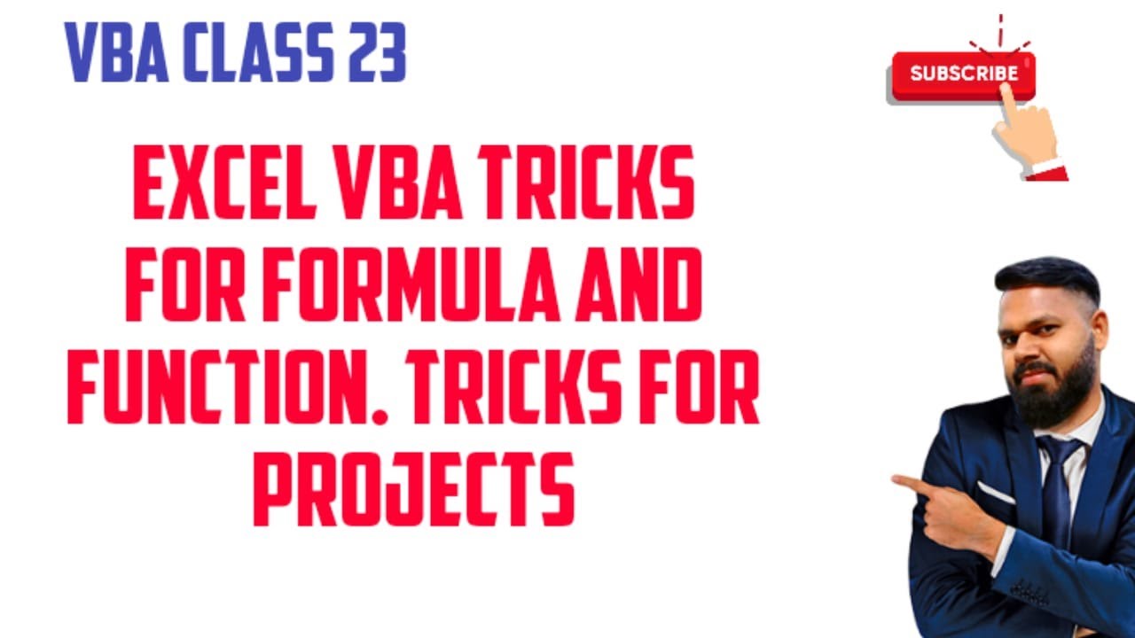 Tricks in excel vba. function and formula tricks in excel vba