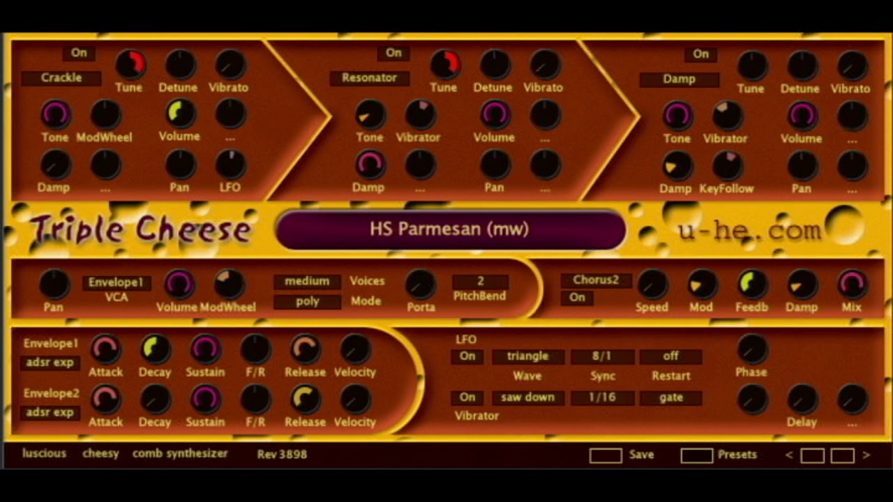 FREE VST SYNTH TRIPLE CHEESE  FROM UHE SOUND DEMO
