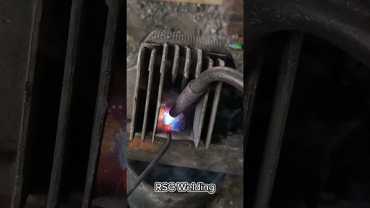Repair of worn spark plug threads #welding #gaswelding #aluminium #virrals #shorts