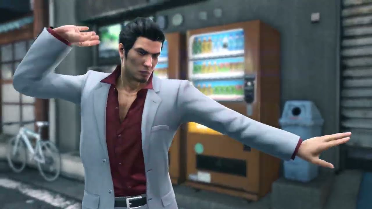 Kiryu is dancing