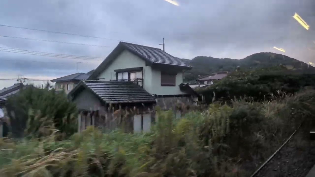 20251109　山陰本線　８２４Ｄ　左側車窓（その２）　小串⇒滝部　【人丸～滝部　運転再開】