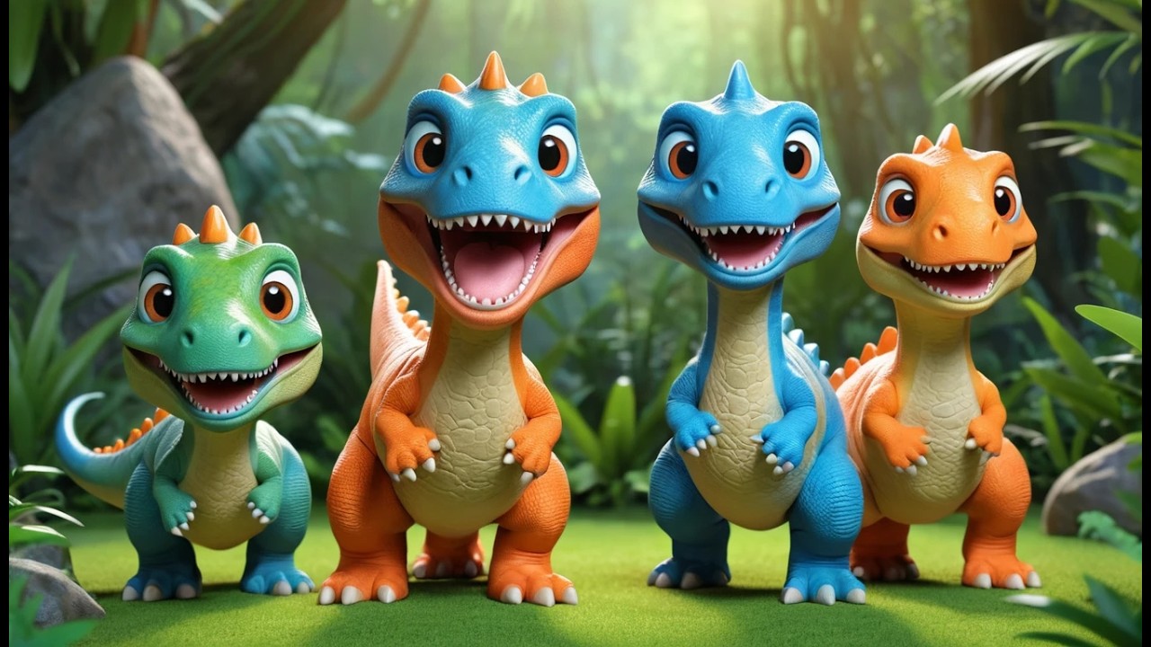 Three Little Dinosaurs Snap Snap Snap | Prehistoric Counting Song & Dino Rhymes