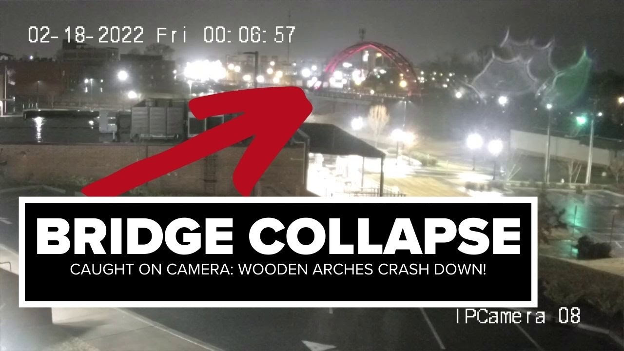 CAUGHT ON CAMERA: Hickory, NC pedestrian bridge arches collapse