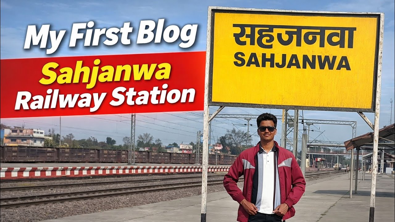 My first vlog sahjanwa 👍 train 🚂 🚃 station 🚉